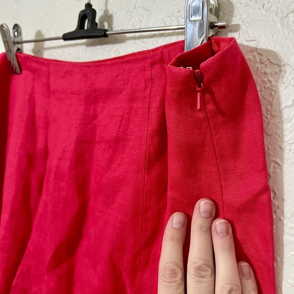 Chaps Women's Red 100% Linen Blazer & Skirt Suit Set Size 16, Size 12 Skirt‎ - Picture 9 of 9